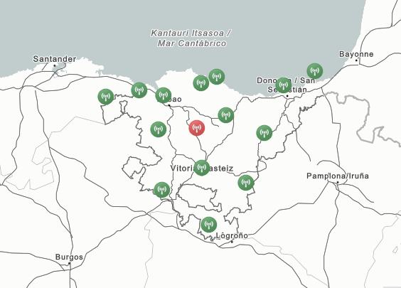 Cambio de coordenadas de las estaciones que forman la Red GNSS de Euskadi